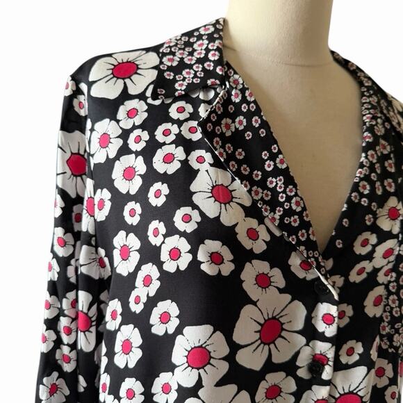 The Kooples Mixed Floral Button Front Mini Dress Size 2 NWT Feminine Relaxed - Picture 6 of 16